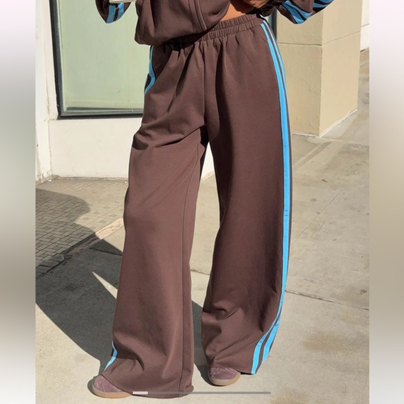 beginning boutique brown & blue striped track suit - Picture 9 of 12